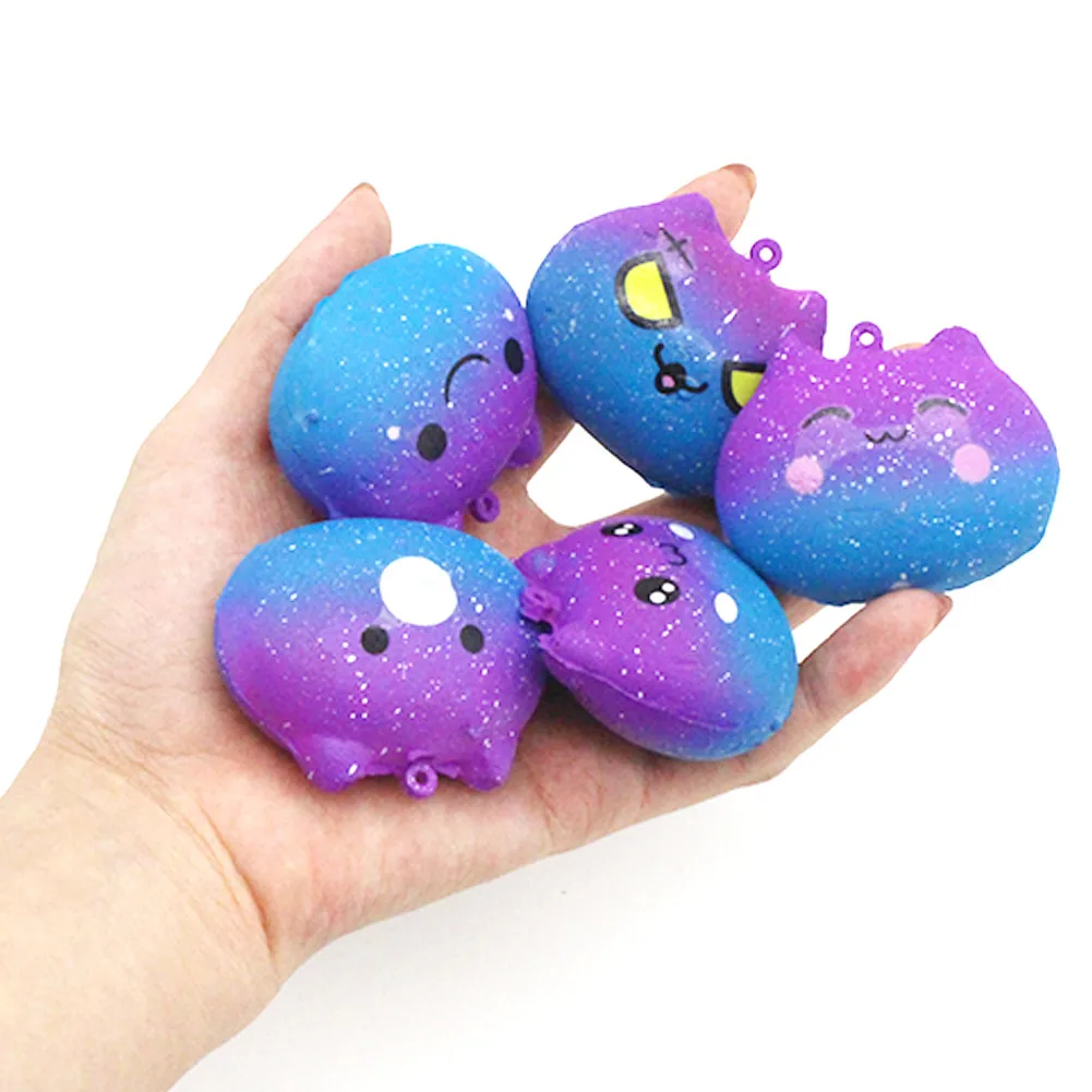 

1PCS Squeeze Toys 2021 NEW Adult Fashion Casual Starry Sky Kitten Galaxy екомпѬессионная игѬђка Stress Relief Toys Freeship